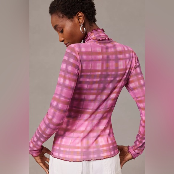 Anthropologie Pilcro Plaid Turtleneck Top - Picture 7 of 15